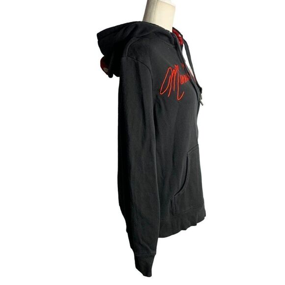 Disney Parks Minnie Mouse Hoodie Sweatshirt L Black Embroidered Full Zip Ears - Picture 6 of 7